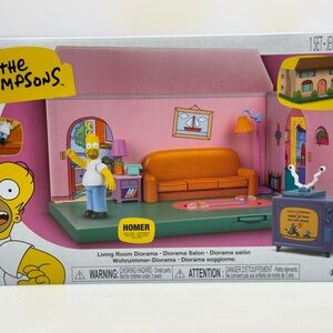Jakks Pacific •The Simpsons• Living Room Diorama with Homer 2.5" Figure New 2024